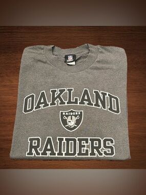 NFL TEAM OAKLAND RAIDERS GREY T-SHIRT SIZE XL